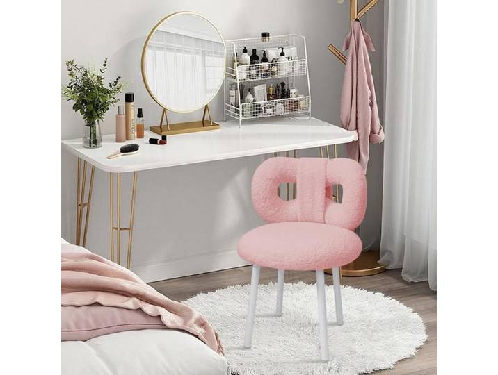MIPAN. Lot De 1 - Tabouret De Coiffeuse - Chaise Avec Nœud Décoratif - Adapté À Divers Scénarios - 45 X 45 X 61 CM - Rose