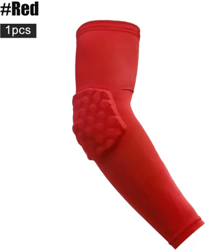 Inspire Curations Honeycomb Padded Arm Sleeve With Elbow Protection For Sports And Training red 1pcs xs