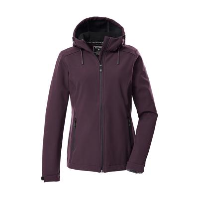 Softshelljacke KILLTEC "KOW 8 WMN SFTSHLL JCKT", Damen, Gr. 40, lila (pflaume), Oberseite: 92% Polyester, 8% Elasthan.Rückseite: 100% Polyester, Jacken Softshelljacke, Damen Softshelljacke: wasser- und windabweisend, atmungsaktiv
