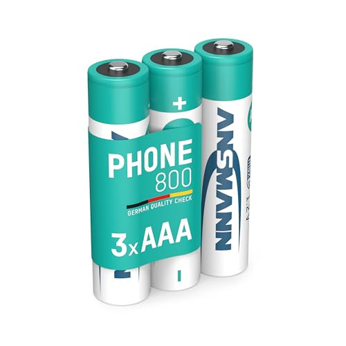 Ansmann AAA NiMH oplaadbare batterijen 800 mAh, 3 stuks, zilver
