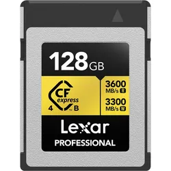 Lexar CFexpress PRO Type B GOLD 4.0 series 128GB - R3600/W3300MB/s (128 GB, CFexpress Typ B), Speicherkarte, Gold