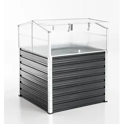 POWERTEC GARDEN Hochbeet aus Polycarbonat, ca. 100 x 100 x 125 cm - Anthrazit