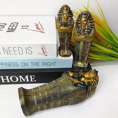 Uplift Essentials Egyptian Mummy Coffin & Pharaoh Handicraft Ornament s