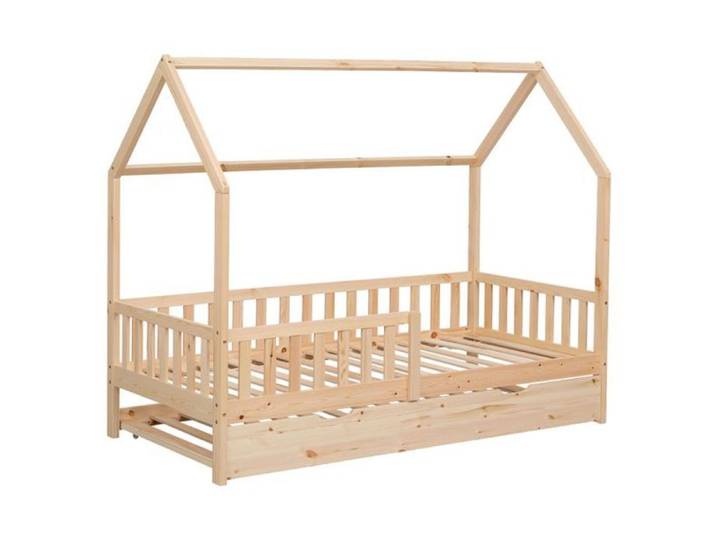 Lit cabane gigogne pour enfant 190x90cm en bois MARCEAU