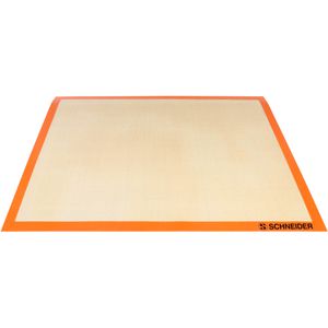 Schneider-GmbH Backmatte aus Silikon-Glas-Gewebe, beige / orange, backofenfest, antihaftend, 77 x 57 cm