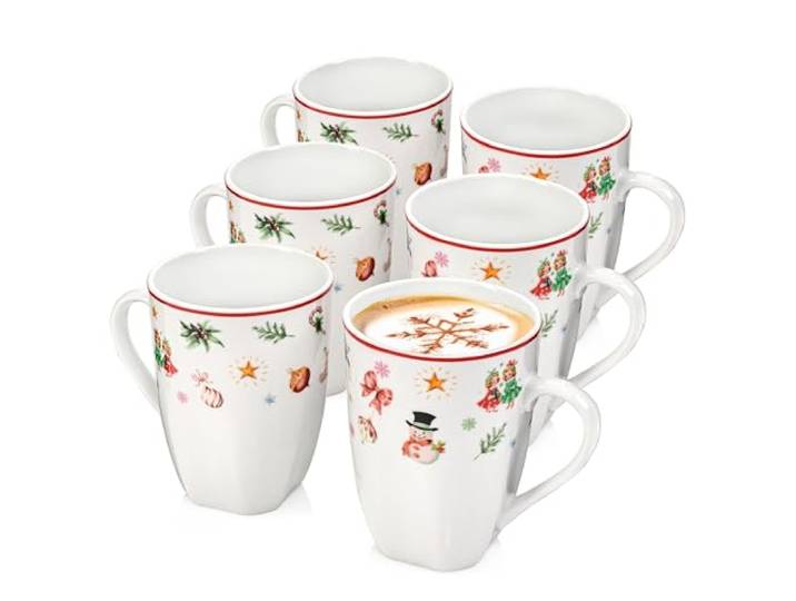 SÄNGER Kaffeetassen Set Bilgola Christmas Design 6 tlg, Kaffeebecher