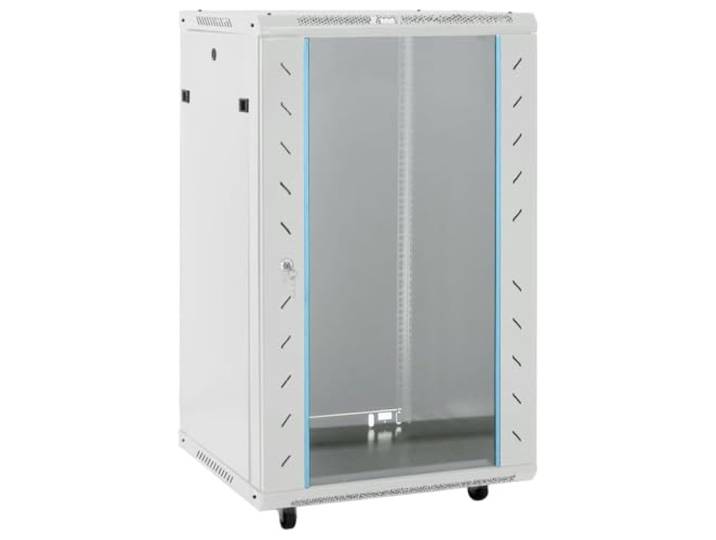 Schrank Rack Server, Netzwerkschrank, Netzwerkschrank mit drehbaren Füßen, 18U, 19 Zoll, IP20, 60 x 60 x 100 cm