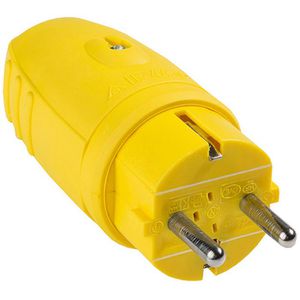 as-Schwabe Schutzkontaktstecker 62403, gelb, aus Gummi, 16 A / 230 V, IP44 für außen