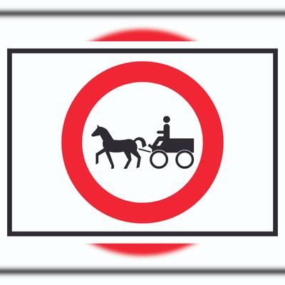 HB-Druck Durchfahrt verboten Kutsche Symbol Schild A0 Rückseite selbstklebend