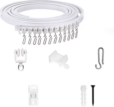 Inspire Picks Modern White Bendable Curtain Rail Track With Nano Silent Glide 1m