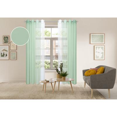 Gardine OTTO HOME "Nivva, 2er-Set, transparent, Ösen", grün, B:140cm H:225cm, Polyester, Gardinen, Gardine, Transparent, Ösen- Aufhängung, Pflegeleicht, 2er Set