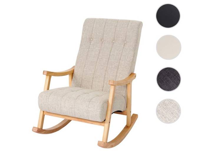 Fauteuil à bascule MCW-K10 crème piétement marron