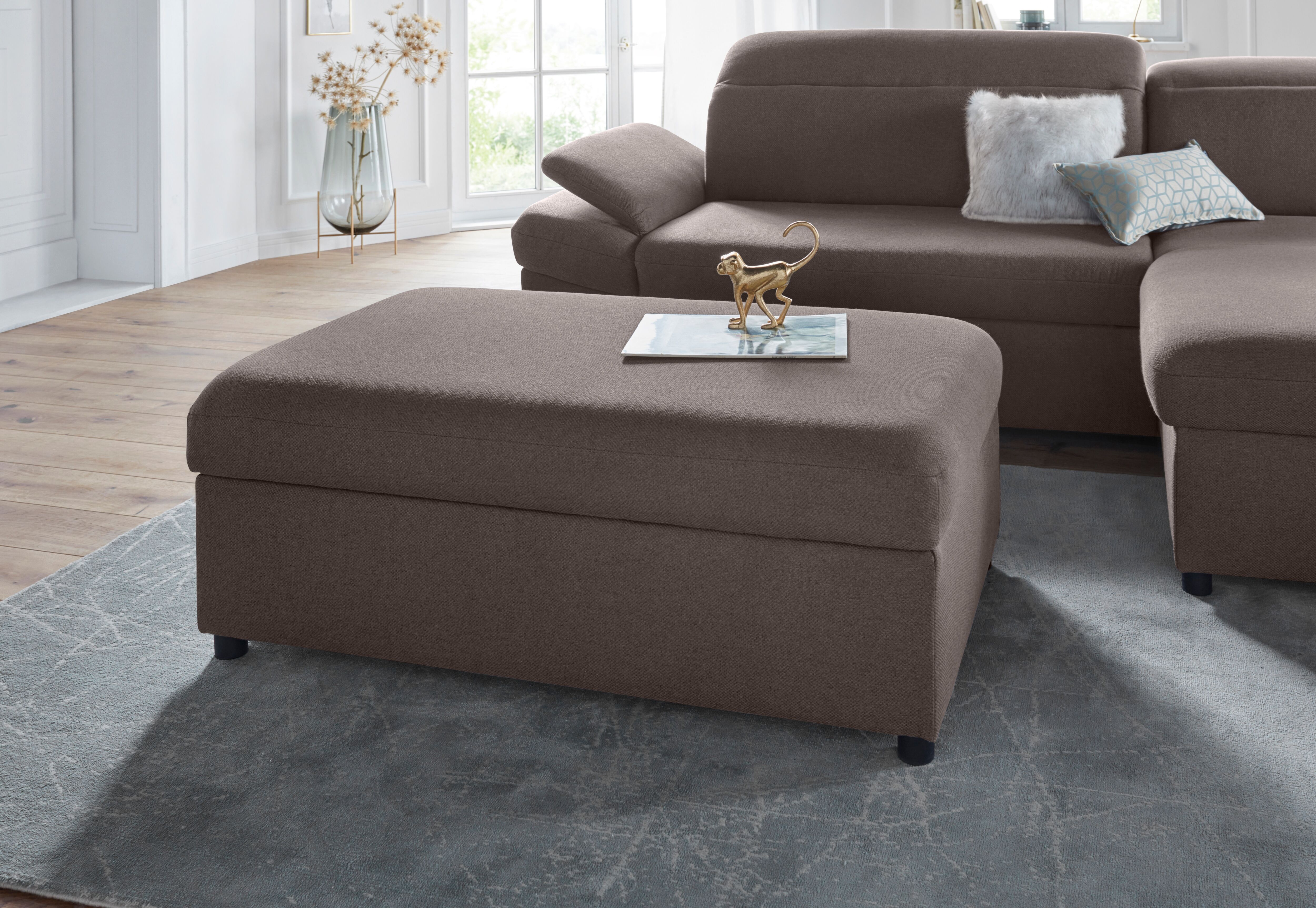 Hocker EXXPO - SOFA FASHION "Kyoto Bankhocker mit Staufach unter der Sitzfläche", braun, B:116cm H:45cm T:70cm, Hocker, Hocker