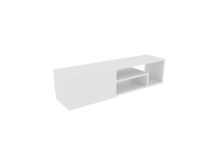 Hanah Home Modernes weißes TV-Möbel mit Wandregalen, 100% melaminbeschichtet, 120 cm breit, 18 mm dick Stilvolle und funktionale Aufbewahrungslösung für jedes Zimmer