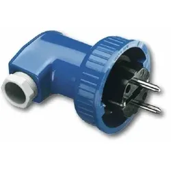 Busch-Jaeger DURO 2000 WD (IP 66) SCHUKO-Winkelstecker, Kunststoff, IP66, abgewinkelt, blau, Schraubklemme
