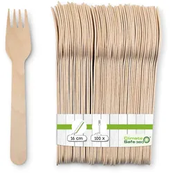 greenbox - Holzgabeln 16 cm, biobeschichtet, 100 St.