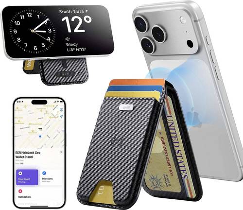 ESR Geo Wallet Apple iPhone 12 mini bis iPhone 17 Pro Max Schwarz MagSafe kompatibel 2K6570261