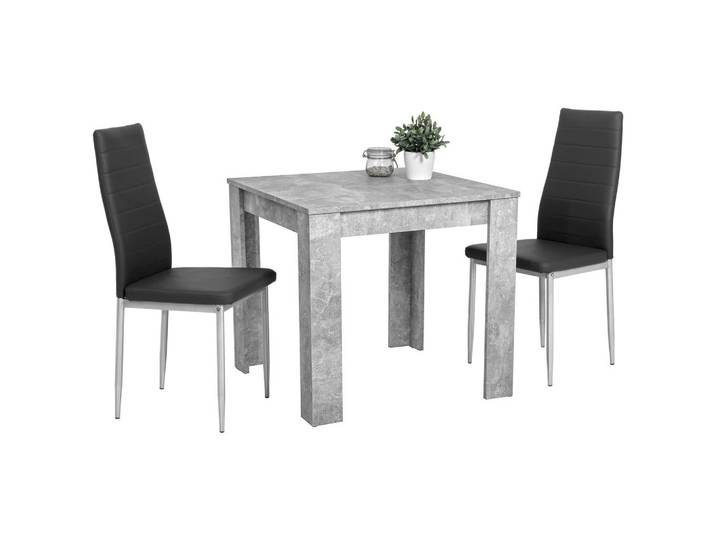 P & B Tischgruppe, Grau, Metall, Rundrohr, 80x74x80 cm, Esszimmer, Tische, Esstische