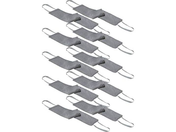 Erwin Müller Waschgurt, Rückenschrubber, Waschlappen, Rückenbürste 10er- Pack grau Größe 75x15 cm - mit praktischen Handschlaufen, zum Waschen und Eincremen