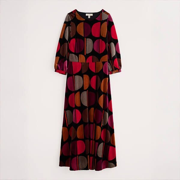 Seasalt Oak Cottage Dress Half Moon Stamp Onyx Size 8