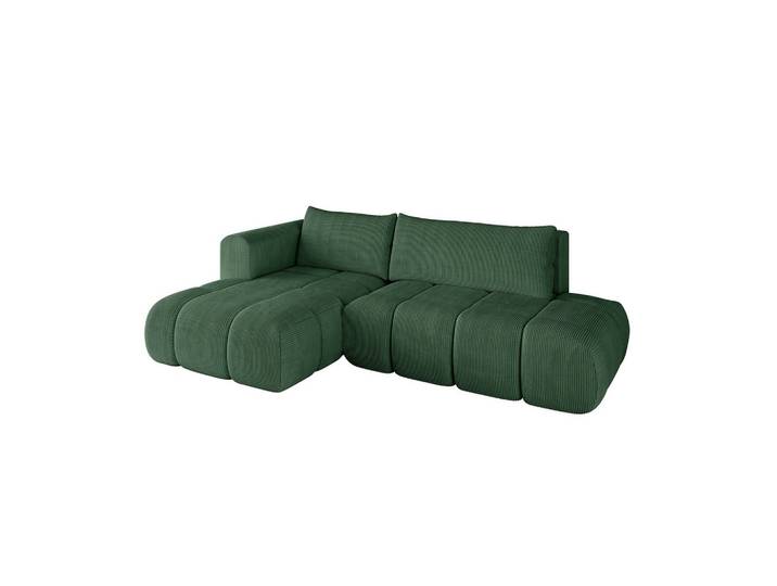 ECKSOFA Ottomane Links CLOUD-L 280x185x90 Grün Cord