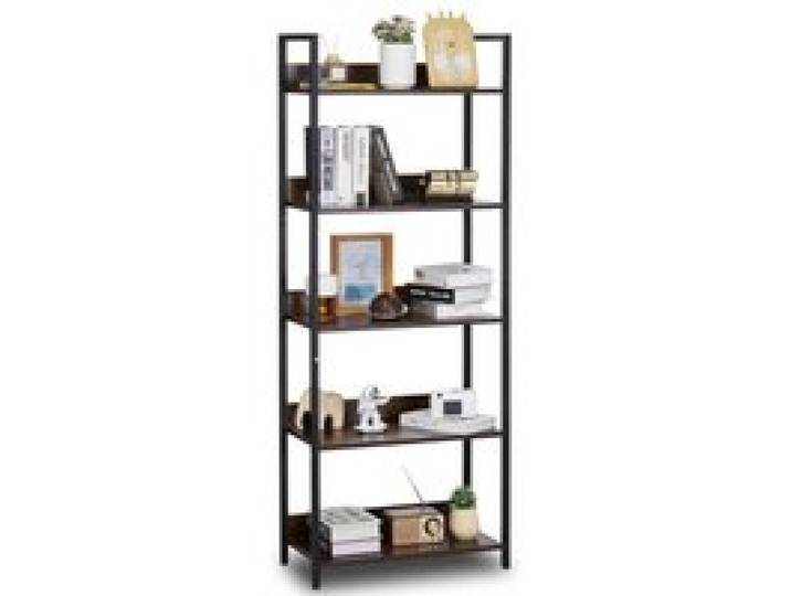 VEVOR Bibliothèque en métal, étagère industrielle rectangulaire à 5 niveaux, bibliothèque de rangement vintage rustique avec étagères ouvertes, étagère de rangement sur pied, pour salon chambre bureau