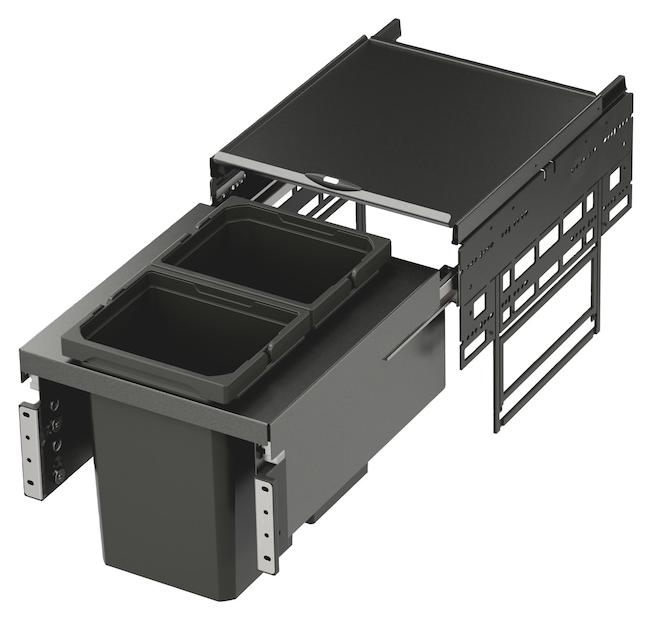 Vauth-Sagel VS ENVI Space Mülltrennsystem 2 x 10 Liter 400 mm Lavagrau