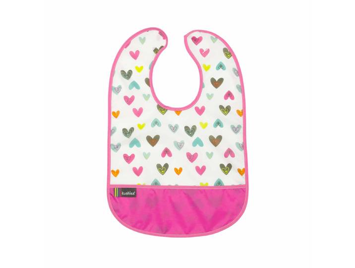 Kushies CleanBib Lätzchen ohne Ärmel 6-12 Monate Herzen