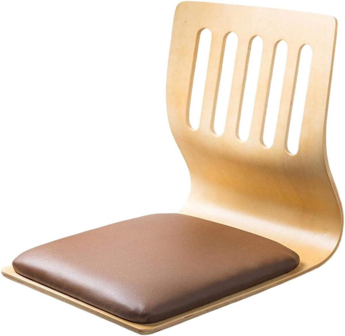 Houten vloerstoel Japanse stijl met ergonomische lumbale steun