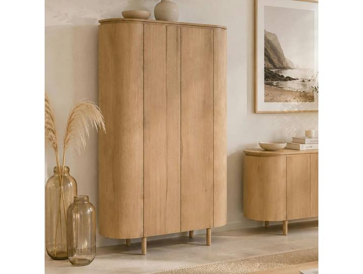 Buffet Haut Design En Chêne Clair 2 Portes Loren