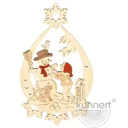 Kuhnert Fensterbild Winterkinder mit Schneemann