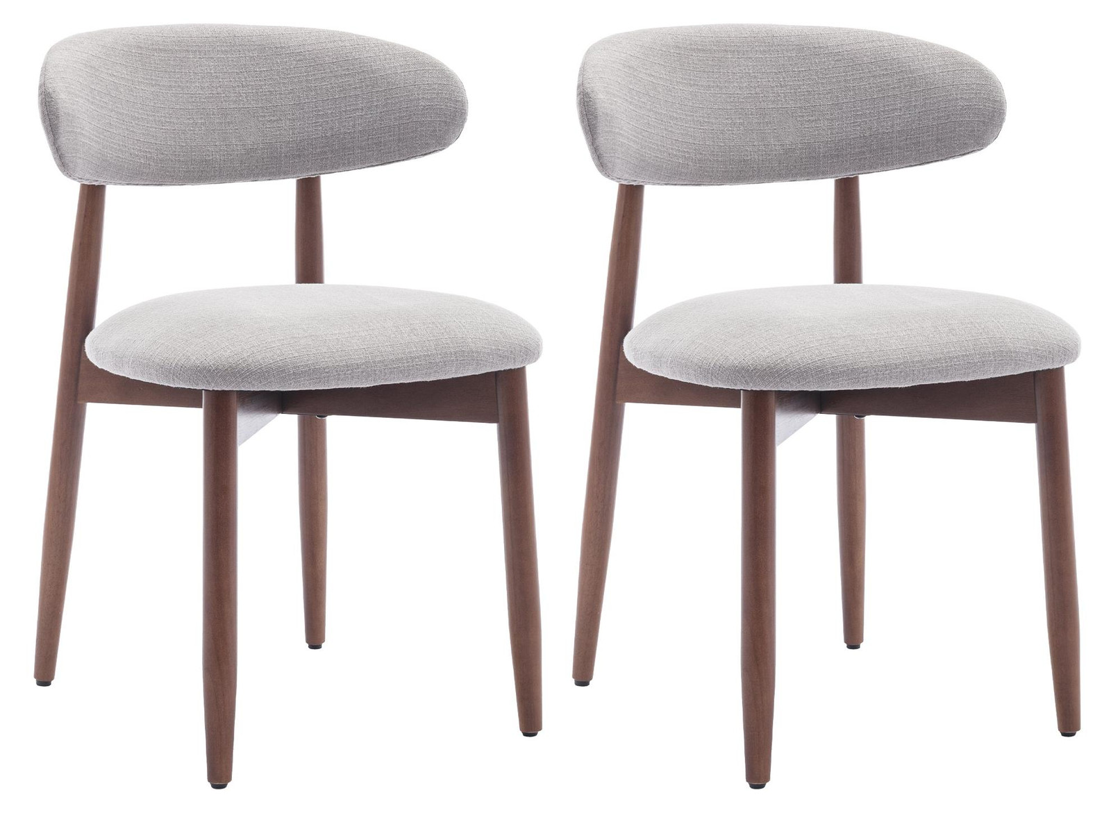 COLAMY Set van 2 eetkamerstoelen in Scandinavische stijl, grijs