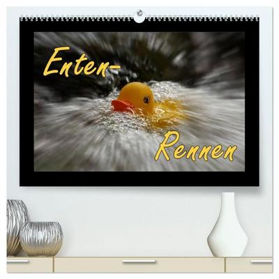 Enten-Rennen (hochwertiger Premium Wandkalender 2026 DIN A2 quer), Kunstdruck in Hochglanz