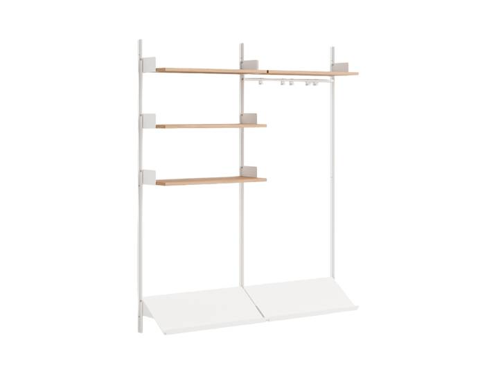 Modulare Design Wandgardarobe „New Works Wardrobe III“ Eiche / Weiss