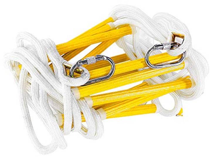 ISOP Zertifiziert Feuerfeste Rettungsleiter 8m - Notfeuerleiter für den 2 Stock - Sicherheitsleitern mit Haken - Einfach zu Bedienen, Kompakt und Tragbar - Tragfähigkeit bis 900 kg - Nootleiter 8m
