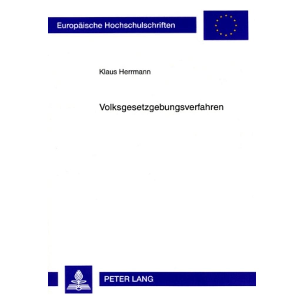 Peter Lang Volksgesetzgebungsverfahren (Deutsch, Softcover, Klaus Herrmann) (56025261)