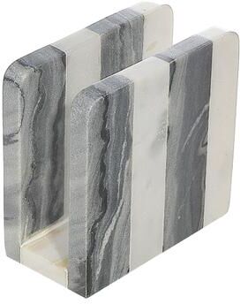 IH Casa Decor White & Grey Marble Napkin Holder