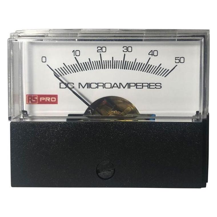 RS PRO Amperemeter 50 (Input)μA DC Drehspule, 44mm x 57mm T. 45.7mm / ±1,5 % (1862535)