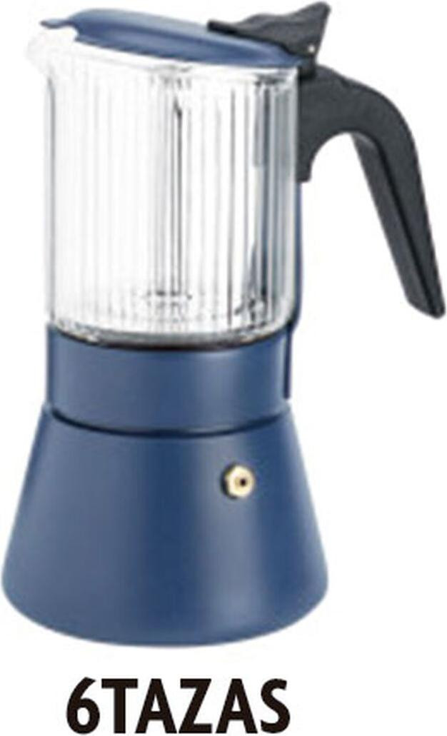 Inoxibar Clair Italiaanse koffiemachine, blauw, voor 6 kopjes