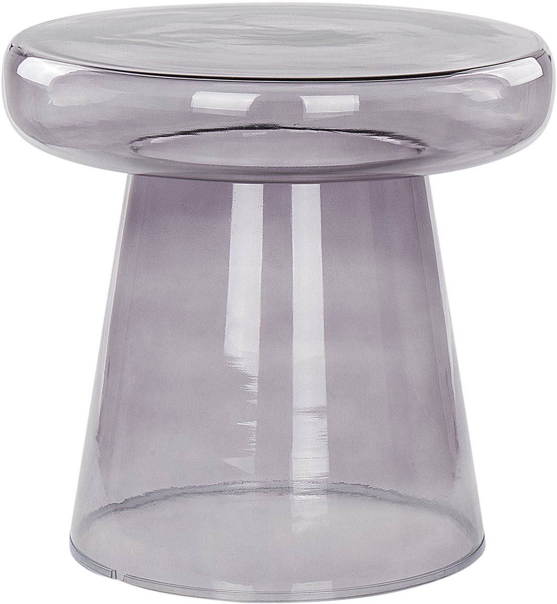 Beliani Bijzettafel Caldera - Grijs - Glas - B: 39 cm, D: 40 cm, H: 39 cm