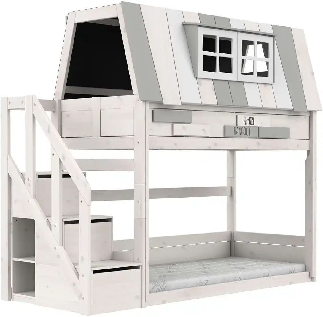 Lifetime Niedriges Abenteuer Etagenbett mit Treppe  Original ¦ weiß ¦ Maße (cm):