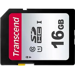 Transcend SDC300S (16 GB, SDHC, U1, UHS-I), Speicherkarte, Schwarz