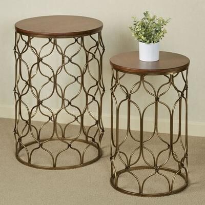 Touch of Class Alco Nesting Tables Bronze Set of Two, Set of Two, Bronze