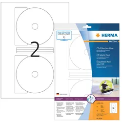 HERMA CD-Etiketten CD-Etiketten,weiß/glossy 20St 8624 weiß
