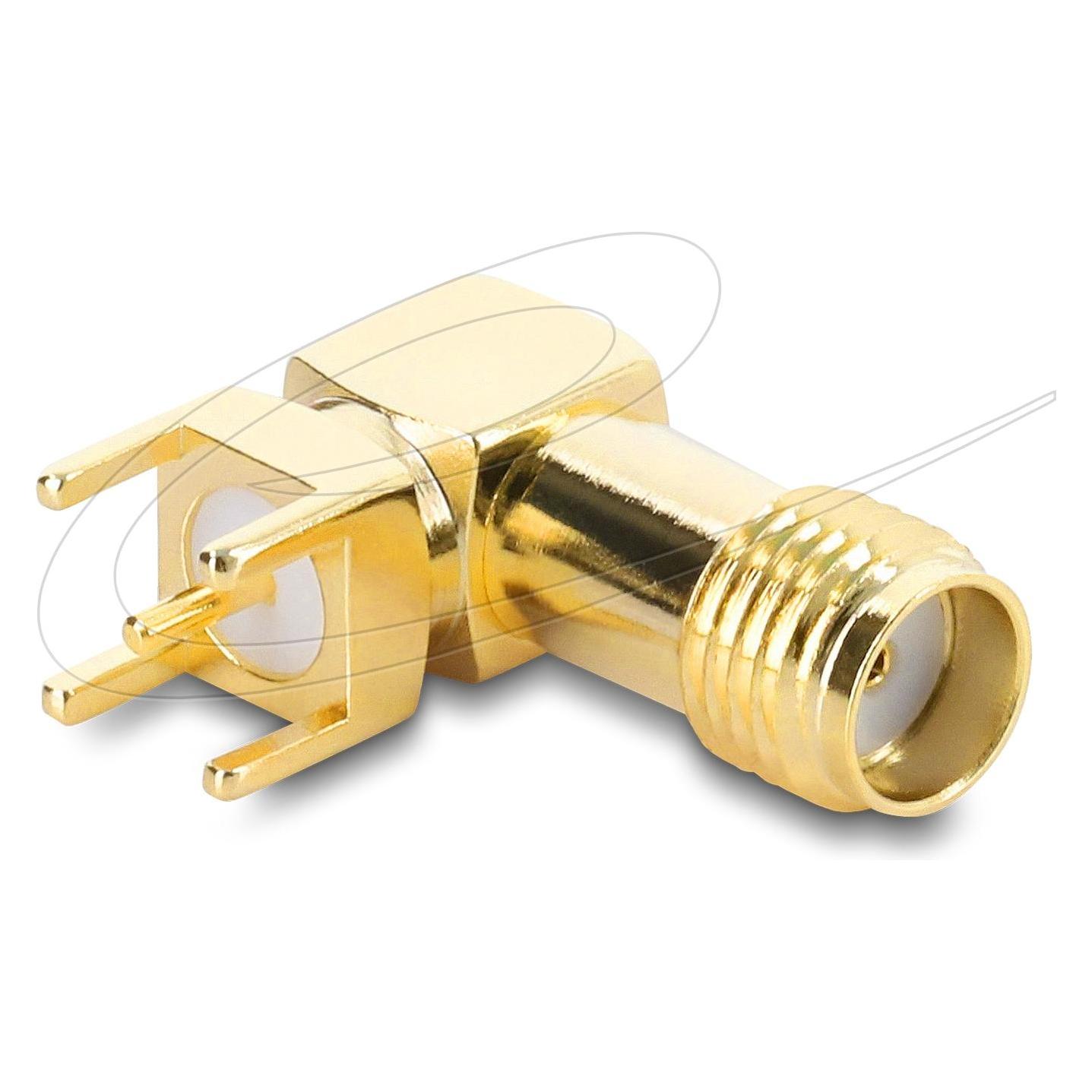 Delock "SMA Buchse 90° auf Leiterplatte Gewindelänge 5 mm" (67410)