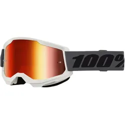 100%, Unisex, Sportbrille, STRATA 2 Goggle Navy - Mirror Red Lens (Blau, Red, Rot), Rot, Blau