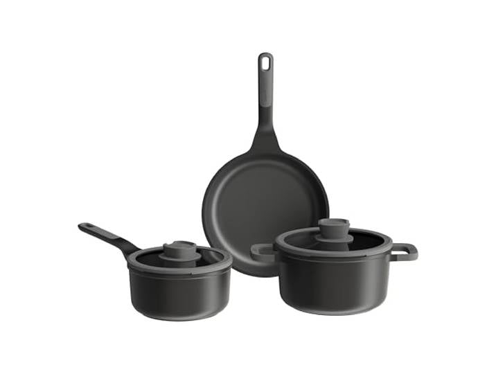LEO STONE Antihaft-Aluminiumguss 5-teiliges Kochtopfset