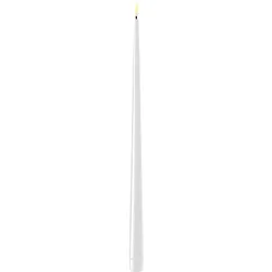 Deluxe Homeart LED Stabkerze mit Lack Real Flame 2er Set, Ø2,2 cm x H 38 cm, 2er Set, weiss