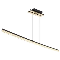 Hängeleuchte Pendelleuchte Deckenleuchte LED schwarz Acrylkristalle L 120 cm