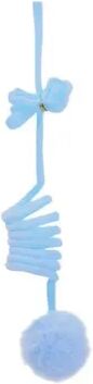 Cozy Casa Charm Interactive Cat Teaser Wand With Spring Rope Plush Ball Toy blue